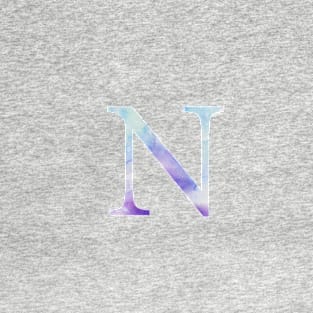 Blue Nu Watercolor Letter T-Shirt